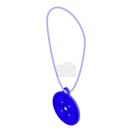 Illustration for Blue amulet icon isometric vector. Cute magic. Game design - Royalty Free Image