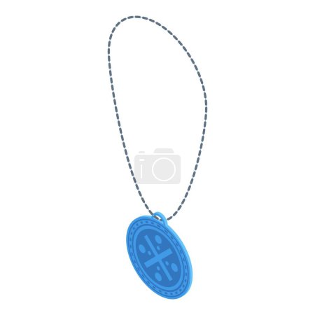Illustration for Blue gem amulet icon isometric vector. Magic design. Hand game - Royalty Free Image