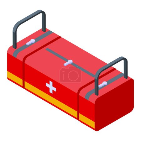 Illustration for Coast guard bag icon isometric vector. Sea boat. Red service - Royalty Free Image