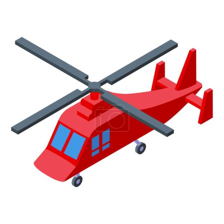 Illustration for Coast guard helicopter icon isometric vector. Sea emergency. Rescue air - Royalty Free Image