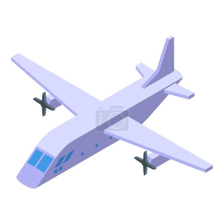 Illustration for Coast guard airplane icon isometric vector. Military emergency. Rescue air - Royalty Free Image