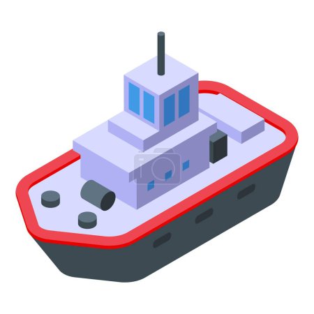 Illustration for Coast guard ship icon isometric vector. Sea boat. Military rescue - Royalty Free Image