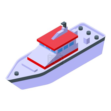 Illustration for Rescue ship icon isometric vector. Sea coast. Security water - Royalty Free Image