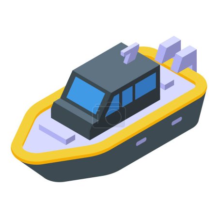 Illustration for Rescue sea ship icon isometric vector. Coast air. Security service - Royalty Free Image