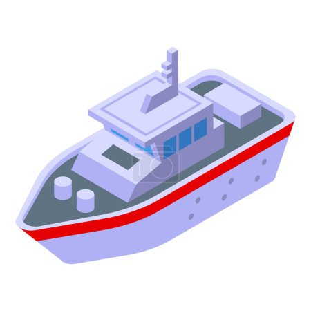 Illustration for Service ship icon isometric vector. Water security. Sea coast - Royalty Free Image