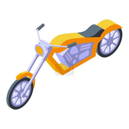 Illustration for Motorcycle icon isometric vector. Chopper ride. Travel sport - Royalty Free Image