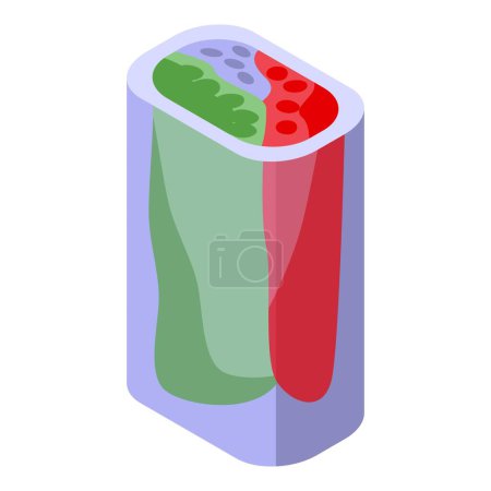 Téléchargez les illustrations : Sushi rouleau de printemps icône vecteur isométrique. Menu chinois. Alimentation asiatique - en licence libre de droit