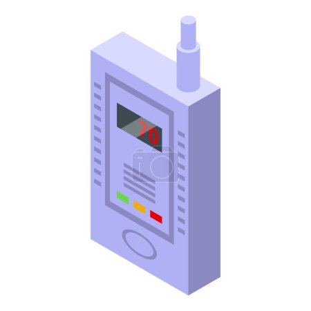 Ilustración de Icono moderno detector de gas vector isométrico. Instrumento medidor. Supervisar fugas - Imagen libre de derechos