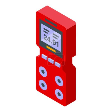 Ilustración de Icono detector de gas rojo vector isométrico. Instrumento medidor. Monitor de hogar - Imagen libre de derechos