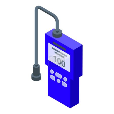 Ilustración de Icono del sensor de gas vector isométrico. Instrumento medidor. Monitor de fugas - Imagen libre de derechos