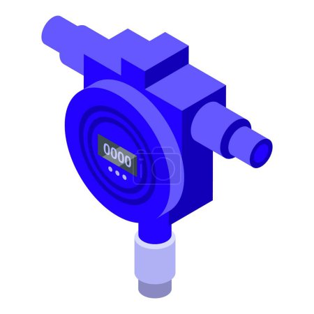 Ilustración de Icono del detector de gas azul vector isométrico. Instrumento medidor. Monitorear casa - Imagen libre de derechos