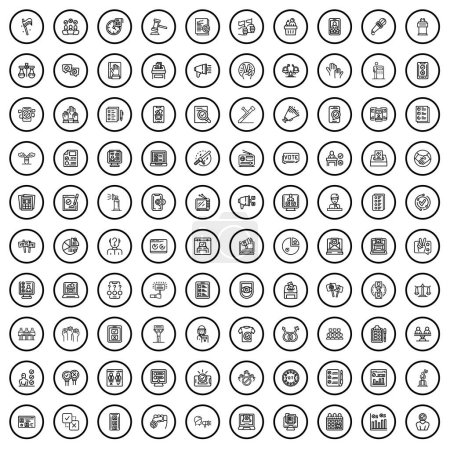 100 Regierungssymbole gesetzt. Umriss Illustration von 100 Regierung Symbole Vektor gesetzt isoliert auf weißem Hintergrund