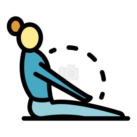 Illustration for Pilates trainer icon. Outline pilates trainer vector icon for web design isolated on white background color flat - Royalty Free Image