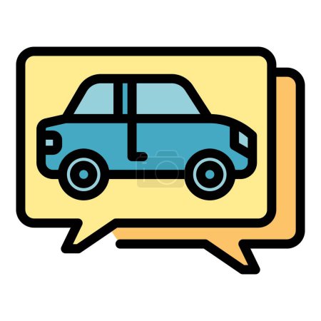 Ilustración de Icono de compra del vehículo. Esquema Icono de vector de compra de vehículo para diseño web aislado en color de fondo blanco plano - Imagen libre de derechos