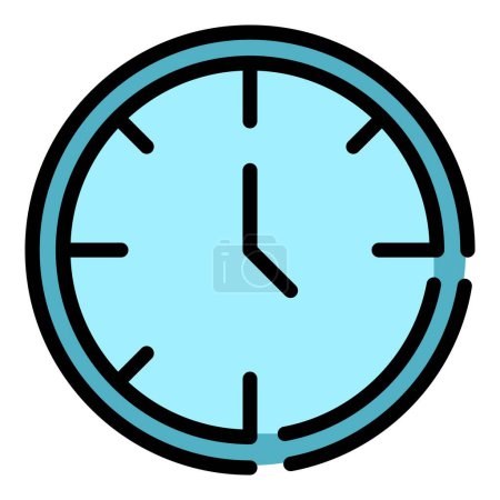 Illustration for Time meditation icon. Outline Time meditation vector icon for web design isolated on white background color flat - Royalty Free Image