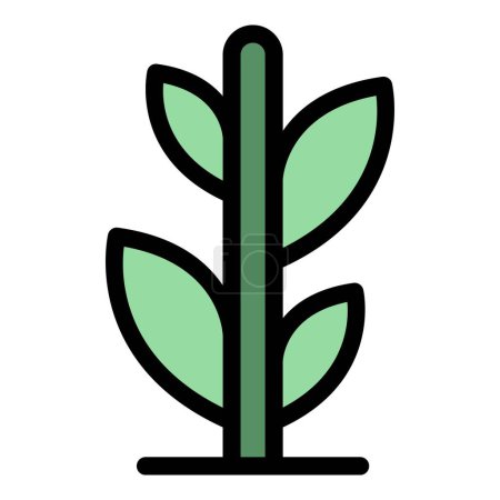 Illustration for Growth plant icon. Outline Growth plant vector icon for web design isolated on white background color flat - Royalty Free Image