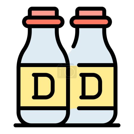 Ilustración de Icono de la bebida de vitaminas. Esquema de vitamina bebida icono de vectores para el diseño web aislado sobre fondo blanco de color plano - Imagen libre de derechos