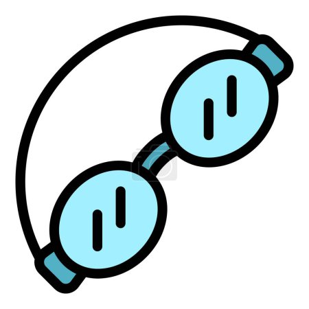 Illustration for Swimming glasses icon. Outline Swimming glasses vector icon for web design isolated on white background color flat - Royalty Free Image