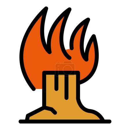 Ilustración de Icono de tronco de llama. Esquema Icono de vector de tronco de llama para diseño web aislado en color de fondo blanco plano - Imagen libre de derechos
