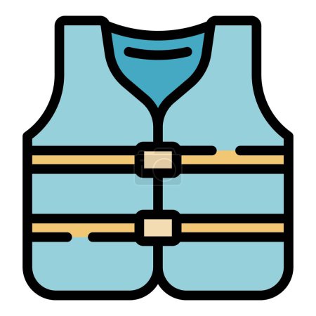 Illustration for Swimming jacket icon. Outline Swimming jacket vector icon for web design isolated on white background color flat - Royalty Free Image