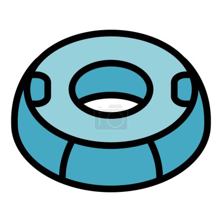 Ilustración de Icono de anillo de agua. Esquema Icono de vector de anillo de agua para el diseño web aislado en color de fondo blanco plano - Imagen libre de derechos