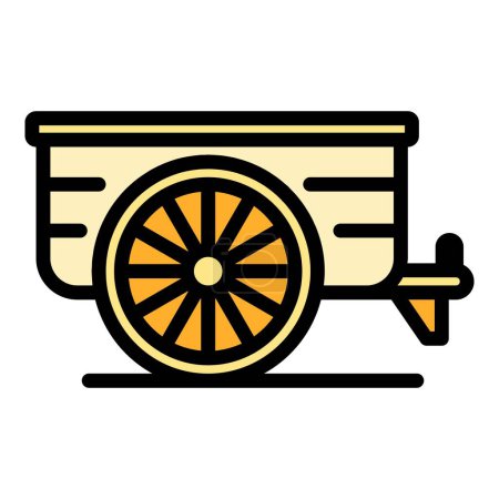 Illustration for Ranch cart icon. Outline Ranch cart vector icon for web design isolated on white background color flat - Royalty Free Image