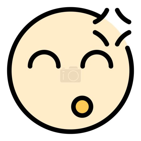 Illustration for Thinking emoji icon. Outline Thinking emoji vector icon for web design isolated on white background color flat - Royalty Free Image