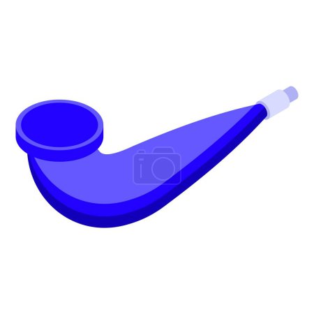 Ilustración de Soccer vuvuzela icono vector isométrico. Trompeta de cuerno. Objeto sonoro - Imagen libre de derechos