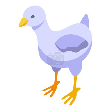 Ilustración de Icono del polluelo bebé vector isométrico. Pájaro huevo. Pequeña granja - Imagen libre de derechos