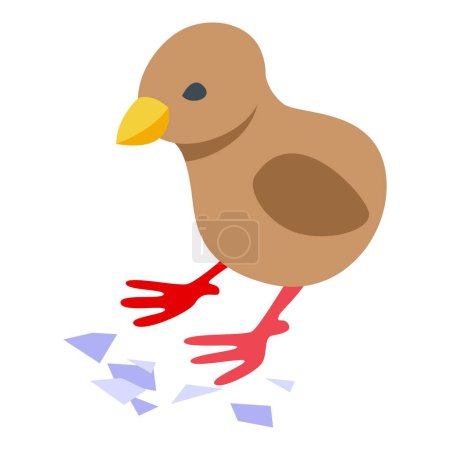 Ilustración de Icono de pollo recién nacido vector isométrico. Huevo de pollo. Aves agrícolas - Imagen libre de derechos
