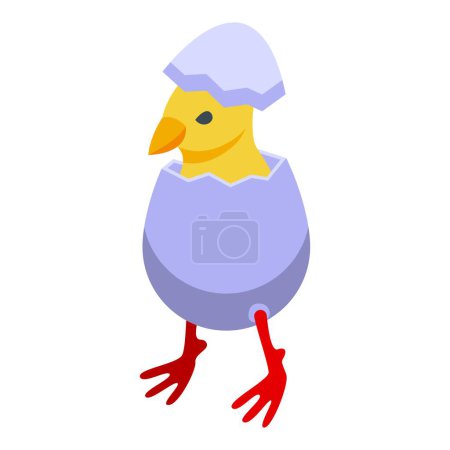 Ilustración de Granja icono de pollo vector isométrico. Pájaro de pollo. Escotilla de animales - Imagen libre de derechos