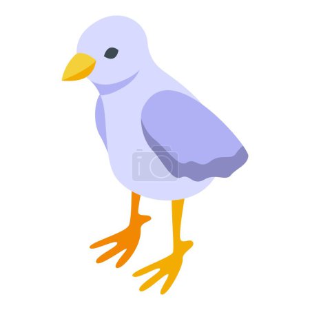Ilustración de Pequeño icono de pollito vector isométrico. Pollo de Pascua. Pájaro bebé - Imagen libre de derechos