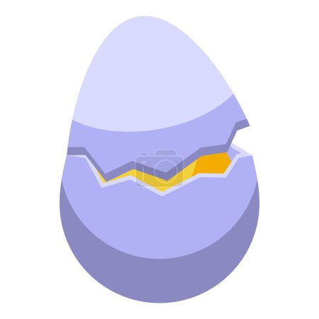 Ilustración de Icono de cáscara de huevo vector isométrico. Chica de Pascua. Pájaro bebé - Imagen libre de derechos