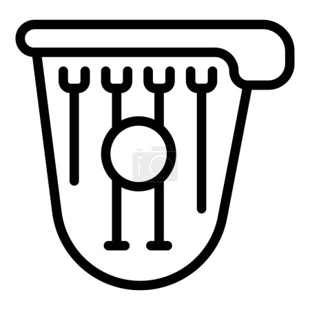 Illustration for Harp kantele icon outline vector. Retro music. Audio instrument - Royalty Free Image
