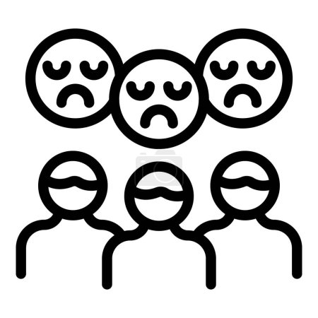 Illustration for Sad poverty people icon outline vector. Poor family. Child money - Royalty Free Image
