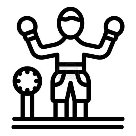 Club champion icon outline vector. Boxing hand. Box ring