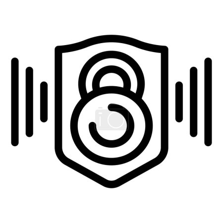 Data lock icon outline vector. Safety guard. Secure access