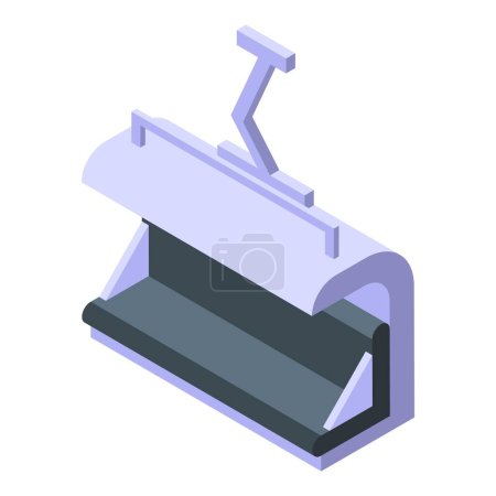 Illustration for Covered ski lift bench icon isometric vector. Winter cable. Resort skier - Royalty Free Image