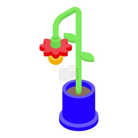 Ilustración de Bebé juguete planta hierba icono vector isométrico. Cuidado niño. Servicio de sueño - Imagen libre de derechos
