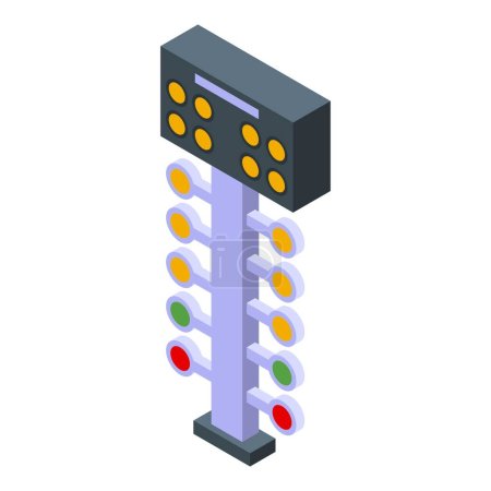 Illustration for Racer traffic lights icon isometric vector. Race car. Driver auto - Royalty Free Image