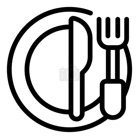 Illustration for Pet meal dishes icon outline vector. Animal restaurant. Cafe food - Royalty Free Image