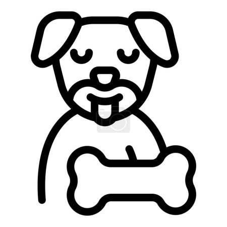 Illustration for Dog food bone icon outline vector. Pet restaurant. Cafe meal - Royalty Free Image