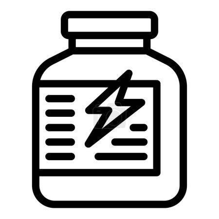 Protein jar icon outline vector. Arm muscle. Gym man