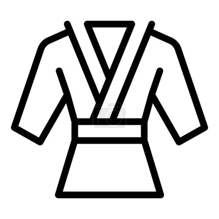 Ilustración de Moderno kimono icono contorno vector. Cad de algodón. Cinturón de judo - Imagen libre de derechos