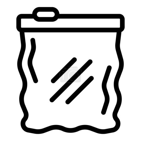 Illustration for Empty vacuum bag icon outline vector. Snack cook. Snack cover - Royalty Free Image