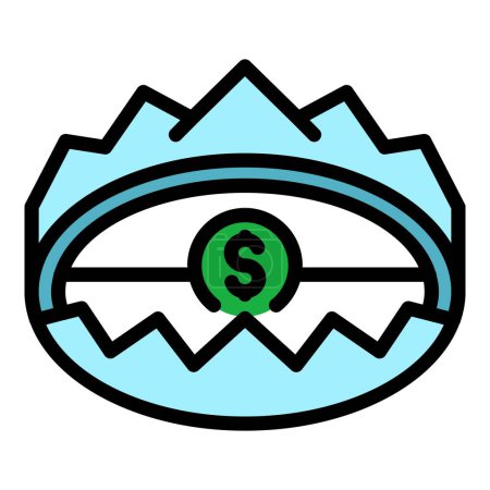 Trap Wäsche Geld Ikone. Umriss Falle Wäsche Geld Vektor-Symbol für Web-Design isoliert auf weißem Hintergrund Farbe flach