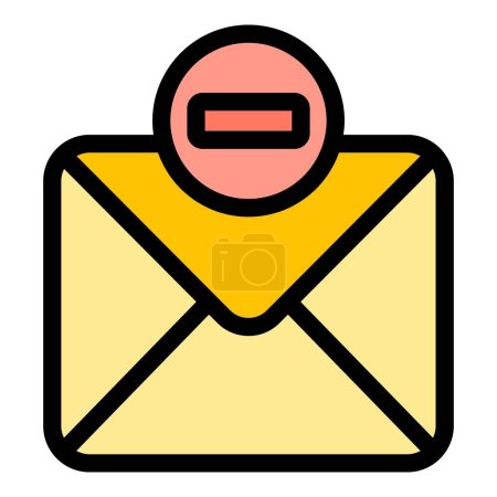 Illustration for Blacklist mail icon. Outline Blacklist mail vector icon for web design isolated on white background color flat - Royalty Free Image