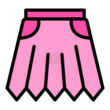 Illustration for Haberdashery skirt icon. Outline Haberdashery skirt vector icon for web design isolated on white background color flat - Royalty Free Image