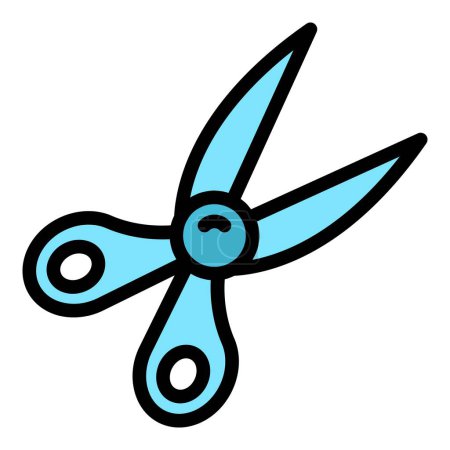 Illustration for Haberdashery scissors icon. Outline Haberdashery scissors vector icon for web design isolated on white background color flat - Royalty Free Image