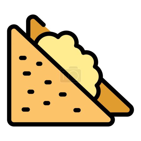 Sandwich-Ikone zum Mittagessen. Outline Lunch Sandwich Vektor-Symbol für Web-Design isoliert auf weißem Hintergrund Farbe flach